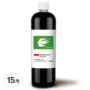 룰리커피 더치커피 콜드브루 커피 원액 인도네시아, 500ml, 15개, 1개입