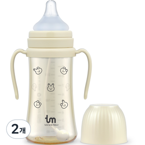 토비앤몰리 돗람이 PPSU 빨대 젖병, 바닐라, 280ml, 2개
