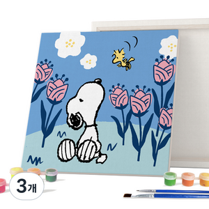 아이러브페인팅 피너츠 DIY PAINTING 25 x 25 cm, 스누피 꽃향기, 3개
