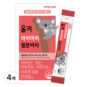 올키 아이마미 철분 비타 딸기맛 30p, 60g, 4개