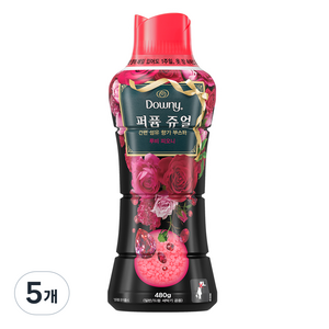 다우니 퍼퓸 쥬얼 루비 피오니 향기 부스터, 480g, 5개