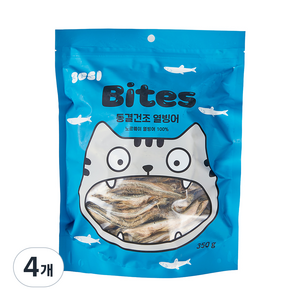 3651 고양이 바이츠 동결건조 트릿 간식, 열빙어, 350g, 4개