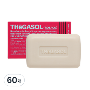 때가솔 로자카 때밀이 각질제거 목욕비누 아카시아향, 100g, 60개입