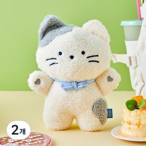 버터 포슬포슬 피크닉 인형 밀크캣, 화이트, 2개, 26cm