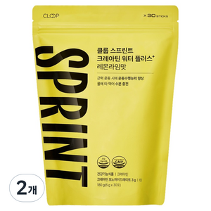 클룹 스프린트 크레아틴 워터 플러스 레몬라임맛 30p, 180g, 2개
