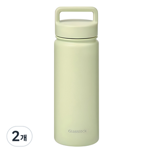 글라스락 스포티 핸들 텀블러, 페일그린, 500ml, 2개