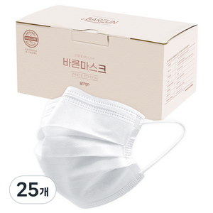 고르고 바른 일회용 마스크 성인용 중형, 50개입, 25개, 화이트