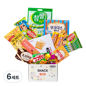 사무실 과자세트 스낵 15입 세트 2호 (쵸코하임 + 버터와플 + 참크래커 + 허니버터칩 + 구운감자 2p + 참쌀선과 + 초코홈런볼 + 초코홈런볼4번들 + 고래밥 볶음양념맛 + 쿠크다스 케이크 + 크라운산도 딸기), 6세트, 11종