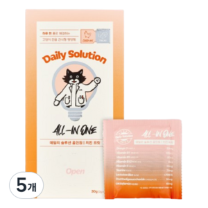 닥터펠리스 고양이 데일리 솔루션 올인원 트릿 치킨, 15회분, 종합영양제, 5개