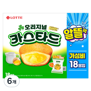 롯데카스타드 오리지널 알뜰팩 18p, 414g, 6개