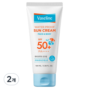 애경바세린 모이스처 워터프루프 선크림 SPF50+ PA++++, 2개, 100ml