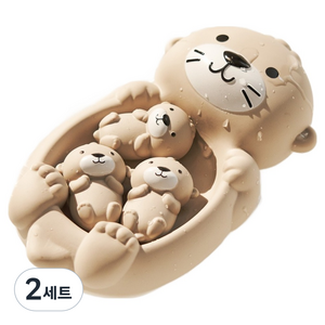 LittleLife 해달 가족 목욕 물놀이 장난감 세트, 혼합색상, 2세트