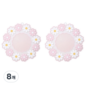 올라운더 향기로운 플라워 뚝배기받침, 핑크, 8개