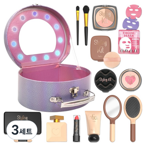스타일링 메이크업 거울 핸드백 키트 598104, 블랙, 3세트