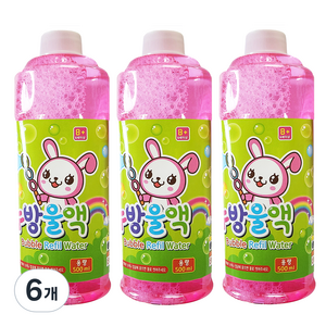 해피아이 비누방울 리필액 500ml, 6개