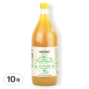 발베로 유기농 애플 사이다 비네거, 1L, 10개
