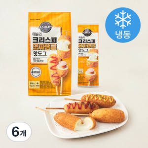 애슐리 크리스피 모짜탱글 핫도그 (냉동), 80g, 4개입, 6개