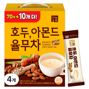 다농원 호두 아몬드 율무차, 18g, 80개입, 4개