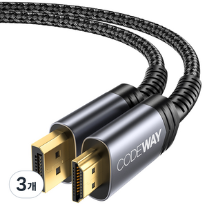 코드웨이 DP to HDMI 모니터 케이블, 3개, 3m