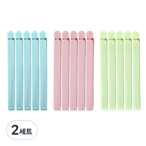 드벨리끄 파스텔 스틱 밀봉집게, 핑크 + 그린 + 블루, 2세트