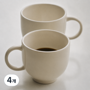 윤도자기 메종오브제 코지 머그 330ml, 오트, 4개