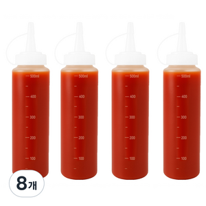 리빙메이커 BPA FREE 잘라쓰는 입구 넓은 식품용기 말랑타입 소스통, 500ml, 8개