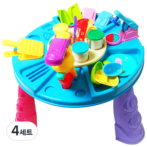 맘스아이 컬러도우 점토+테이블세트 유아용클레이, 혼합 색상, 400g, 4세트