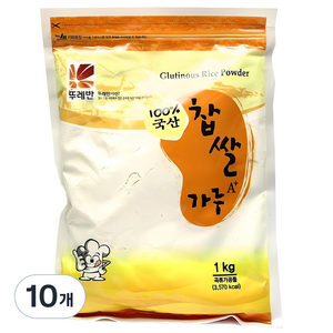 뚜레반 국산 찹쌀가루, 1kg, 10개