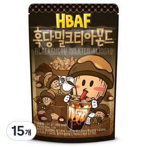 바프 흑당밀크티 아몬드, 190g, 15개