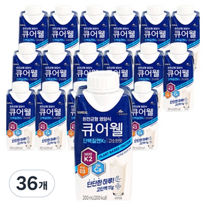 현대약품 큐어웰 고소한맛 뼈건강 완전균형 영양식 비타민K2, 36개, 200ml
