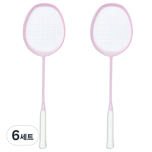 스맥스코리아 초경량 카본 배드민턴 라켓 N핑크 2개 세트, 6세트