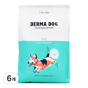 더마독 강아지 기능성 사료, 뼈/관절강화, 1kg, 6개