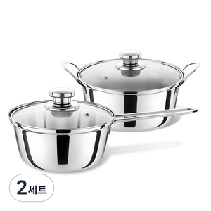 퀸센스 인덕션 베이직 냄비세트 2개, 혼합색상, 편수 16cm + 양수 20cm, 2세트