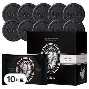 뷰카 클래식 어성초 블랙 차콜 클렌징 비누 레몬버베나, 100g, 100개입