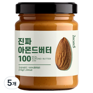이유케어스 진짜 아몬드버터 100, 210g, 5개
