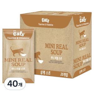 더캣츠 고양이 미니리얼스프 간식 파우치, 삼계, 40g, 40개