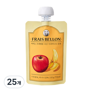 프레벨롱 짜먹는 국산 과일퓨레, 혼합맛(사과/바나나), 100g, 25개
