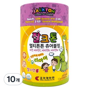 잘크톤 멀티튼튼 츄어블정 딸기맛 3.7g, 90정, 10개