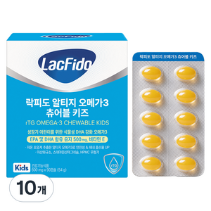 락피도 알티지 오메가3 츄어블 키즈, 90정, 10개