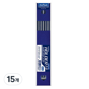 문화연필 홀더 샤프심 파랑 B 2.0mm 12p, 2mm, 15개