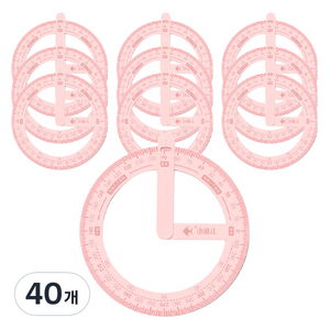 마켓감성 360도 원형 자, 핑크, 40개