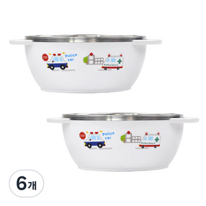부릉부릉 논슬립 스텐 대접, 혼합색상, 6개