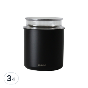 무디타 리본제이 스텐 이중 잠금 진공 원두 보관용기 700ml, 블랙, 3개