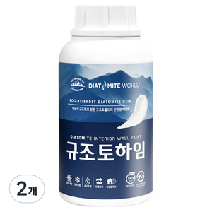규조토하임 결로 곰팡이 방지 베란다 벽지 단열 규조토 페인트 셀프, 화이트, 1kg, 2개