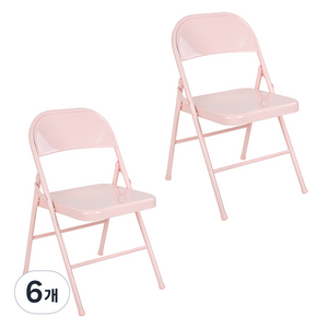 하우스레시피 듀코 접이식 의자, 베이비핑크, 6개