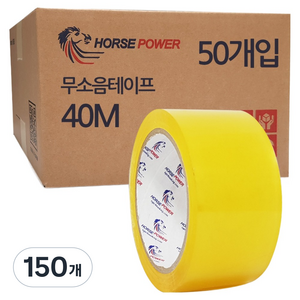 홀스파워 무소음 OPP 투명 박스테이프 48mm x 40m, 150개