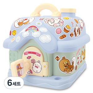 몰랑이 몰랑몰랑 스티커 꾸미기 크림하우스 저금통 세트, 파랑, 6세트