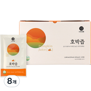 바로생활 호박즙, 1.8L, 8개