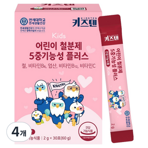 키즈텐 어린이 철분제 5중기능성 플러스, 60g, 4개