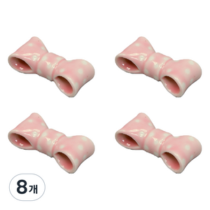 리나블루 세라믹 리본 젓가락 받침대, 핑크, 8개